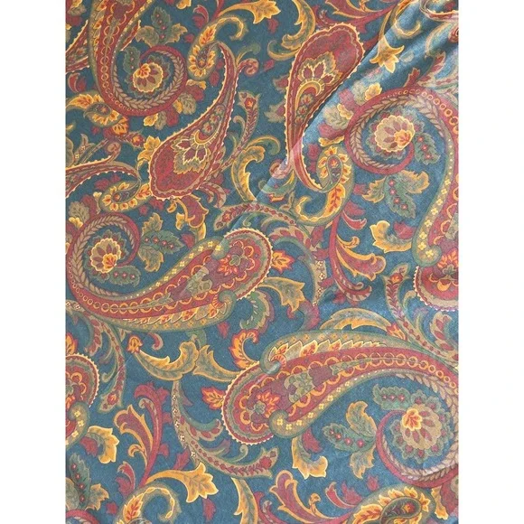 Vintage 1980s Croscill Polished Cotton Chintz Paisley 72